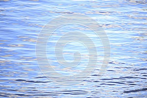 Detail shot of river water with small waves of light blue color photo