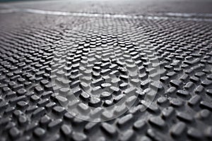 detail shot of the textured surface of rubber flooring