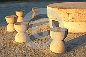 Detail: silence table by brancusi