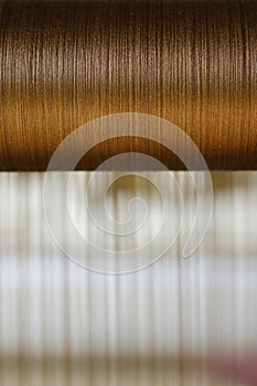 Detail of silk weaving loom
