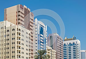 Detail of skyscrapers in Abu Dhabi, UAE