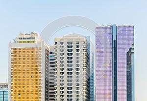 Detail of skyscrapers in Abu Dhabi, UAE