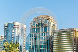 Detail of skyscrapers in Abu Dhabi, UAE