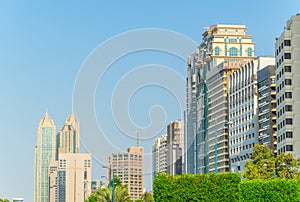 Detail of skyscrapers in Abu Dhabi, UAE