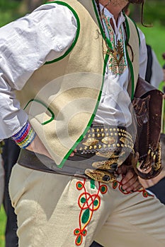 Detail of Slovakian folk costume for man