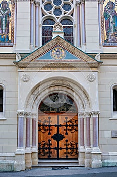 Detail of Slovene Church, Ljubljana, Slovenia photo