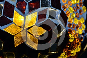 Detail of a stained glass window photo