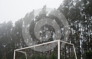 Detail of a soccer goal