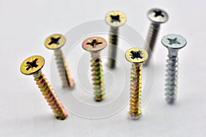 Detail of some threaded screws photo