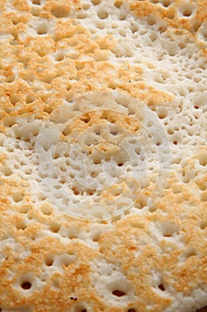 Detail of South Indian breakfast dosa.