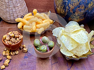 Detail of a Spanish aperitif, a sign of Spanish gastronomy. photo