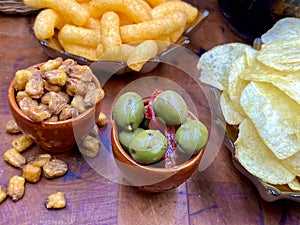Detail of a Spanish aperitif, a sign of Spanish gastronomy. photo
