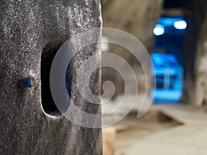 Detail in the spectacular salt mine in Turda county, Romania