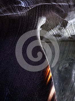 Detail in the spectacular salt mine in Turda county, Romania