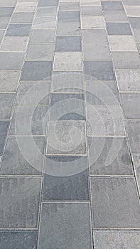 Detail of Square-Shaped Stone Paving Block Flooring