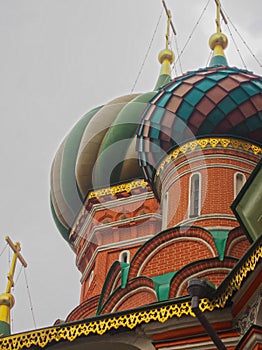 Detail of St Basil& x27;s Cathedral in Moscow Russia