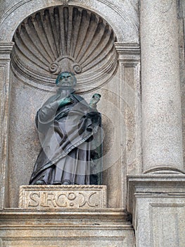 Detail of St. Pau`s cathedral ruins in Macau