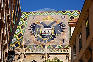 Detail of the St. Stephen cathedral roof, Vienna photo