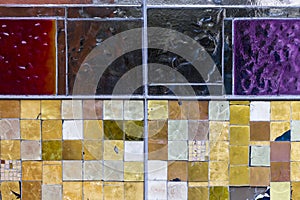 Detail of a Stained Colorful Window. Abstract Texture Background