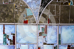 Detail of a Stained Colorful Window. Abstract Texture Background