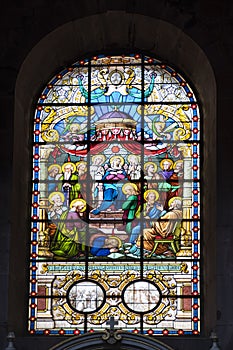 Detail of a stained glass window