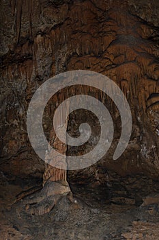 Detail of Stalactite and stalagmite in Aggtelek cave