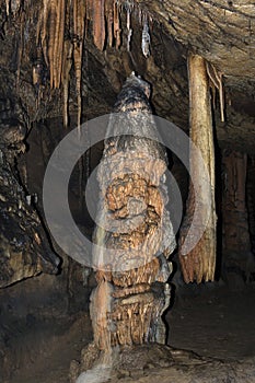 Detail of Stalactite and stalagmite in Aggtelek cave