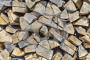 Detail of stapled fire wood