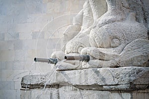 Detail of the statue of Andrea Doria as Neptune in Carrara