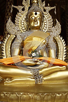 Detail of statue of buddha