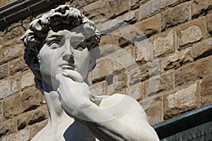 Detail of statue of David, by Michelangelo, Floren