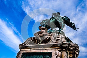 Detail of the statue of Savoyai Eugen in Budapest.