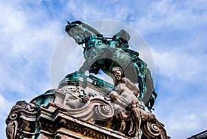 Detail of the statue of Savoyai Eugen in Budapest.
