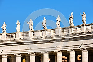 Detail of the statues and columns around St. Peters Square