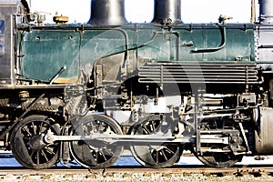 detail of steam locomotive, Alamosa, Colorado, USA photo