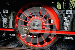 Detail of steam locomotive, depot Luzna u Rakovnika