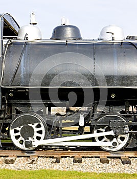 detail of steam locomotive, Groveton, New Hampshire, USA