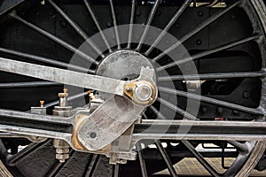 Detail of steam locomotive wheel