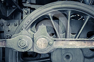 Detail of steam train machine