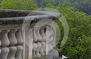 Detail of stone balcony Chateau de Chambord, Chambord France