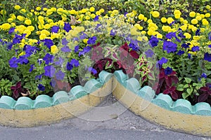 Detail of stone flower bed.