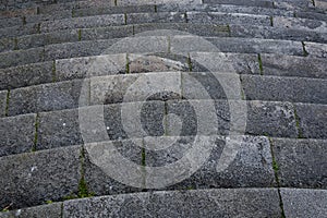 Detail of a stone staircase of a church. Close up shot. Porto