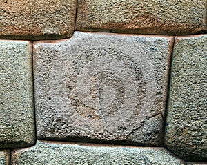 Detail of stone wall in Cusco or Cuzco town