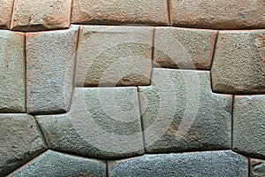 Detail of stone wall in Cusco or Cuzco town