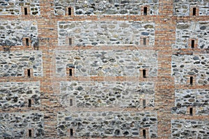 Detail of an old medieval wall, texture photo