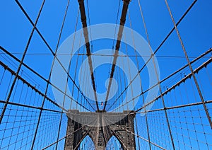 Detail of the structure of the Brooklyn Bridge