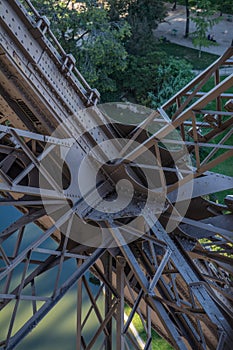 detail of the structure of the Eiffel Tower