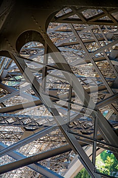 detail of the structure of the Eiffel Tower