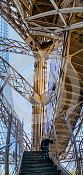 detail of the structure of the Eiffel Tower