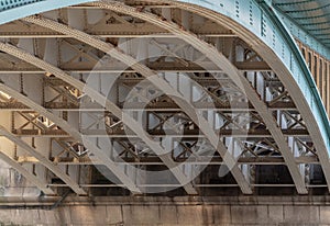 Detail of Structure and Girders supporting underneath Southwark Bridge